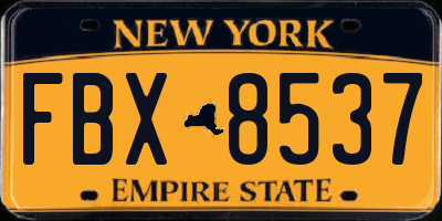 NY license plate FBX8537