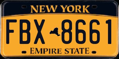 NY license plate FBX8661