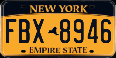 NY license plate FBX8946