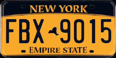 NY license plate FBX9015