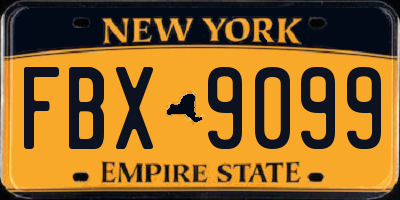NY license plate FBX9099