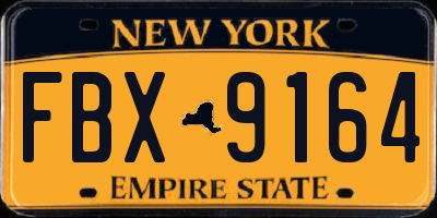 NY license plate FBX9164