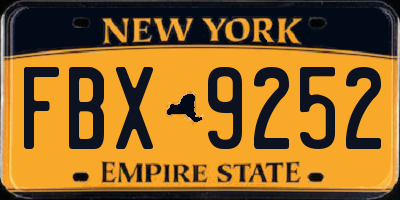 NY license plate FBX9252