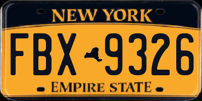 NY license plate FBX9326