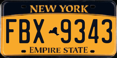 NY license plate FBX9343