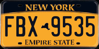 NY license plate FBX9535