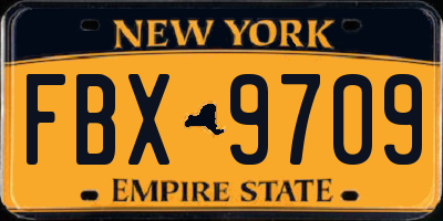 NY license plate FBX9709