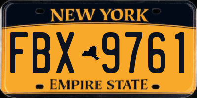 NY license plate FBX9761