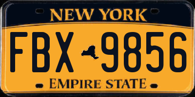 NY license plate FBX9856