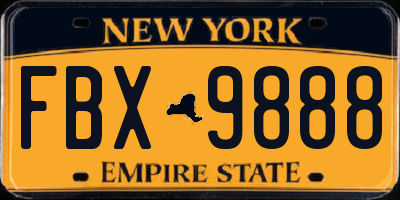 NY license plate FBX9888