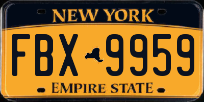 NY license plate FBX9959