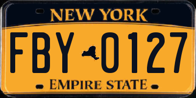 NY license plate FBY0127