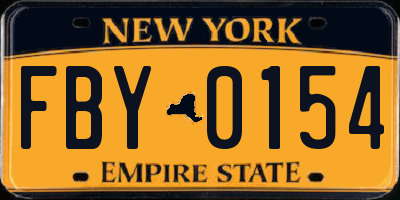 NY license plate FBY0154