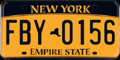 NY license plate FBY0156