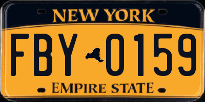 NY license plate FBY0159