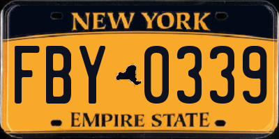 NY license plate FBY0339