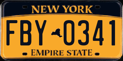 NY license plate FBY0341