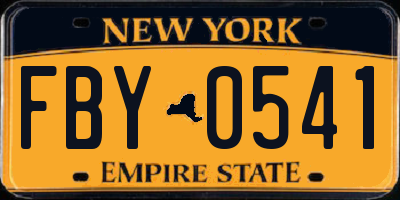 NY license plate FBY0541