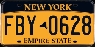 NY license plate FBY0628
