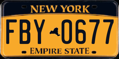 NY license plate FBY0677