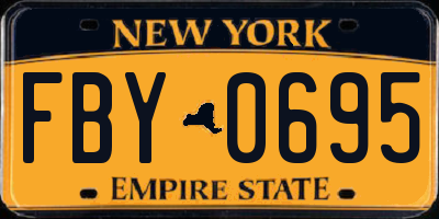 NY license plate FBY0695