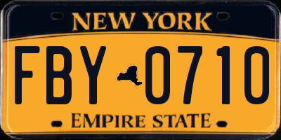 NY license plate FBY0710