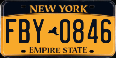 NY license plate FBY0846