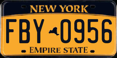 NY license plate FBY0956