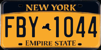 NY license plate FBY1044