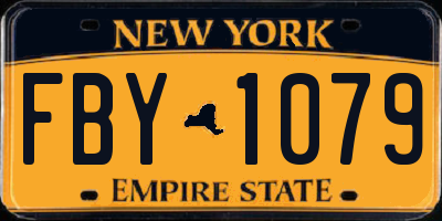 NY license plate FBY1079