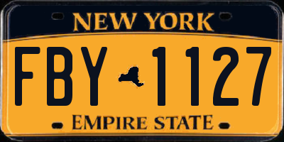 NY license plate FBY1127