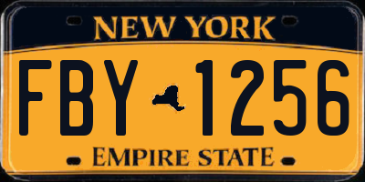 NY license plate FBY1256