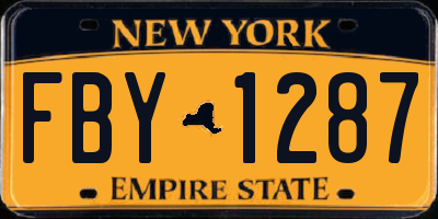 NY license plate FBY1287