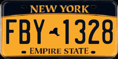 NY license plate FBY1328