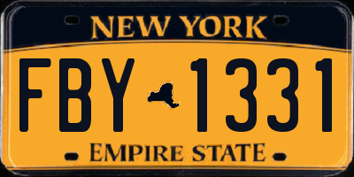 NY license plate FBY1331