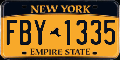 NY license plate FBY1335