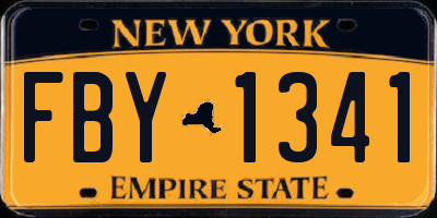 NY license plate FBY1341