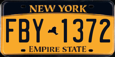 NY license plate FBY1372