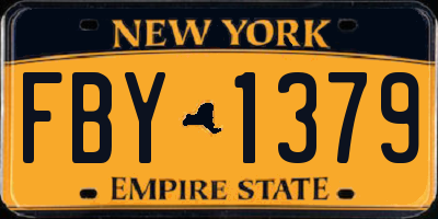 NY license plate FBY1379
