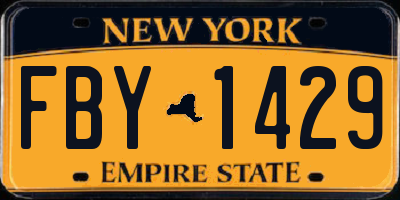 NY license plate FBY1429