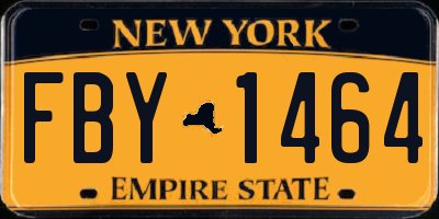 NY license plate FBY1464