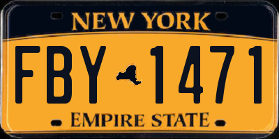 NY license plate FBY1471