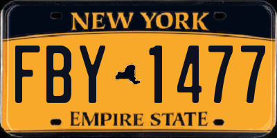 NY license plate FBY1477