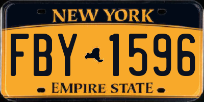 NY license plate FBY1596