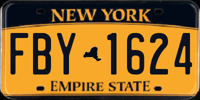 NY license plate FBY1624