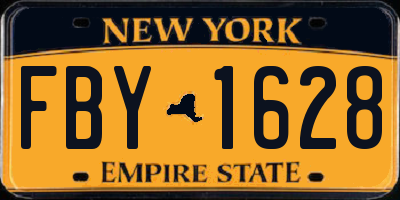 NY license plate FBY1628