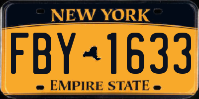 NY license plate FBY1633