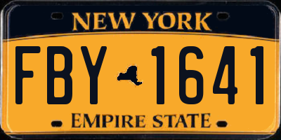 NY license plate FBY1641
