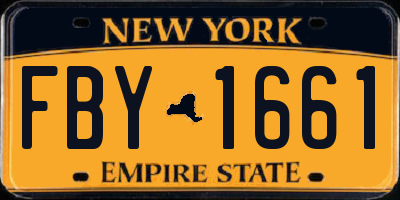 NY license plate FBY1661