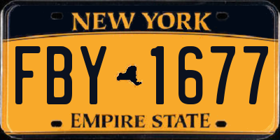NY license plate FBY1677